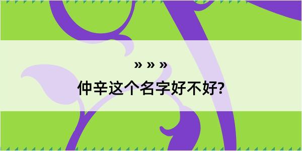 仲辛这个名字好不好?