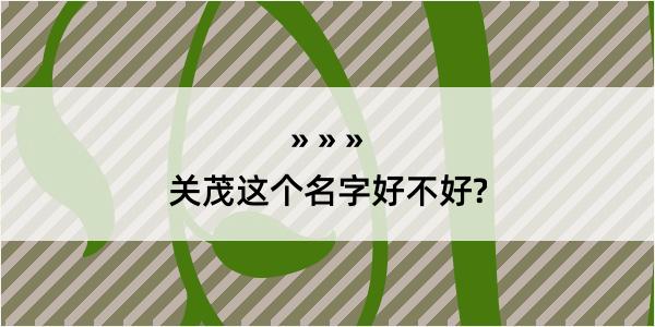 关茂这个名字好不好?