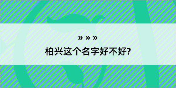 柏兴这个名字好不好?