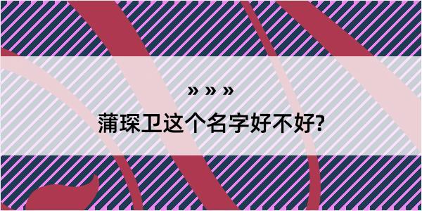 蒲琛卫这个名字好不好?