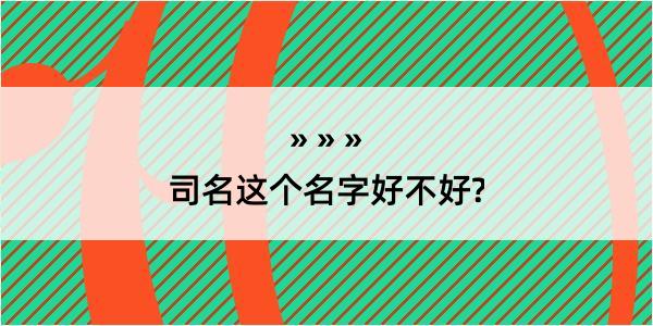 司名这个名字好不好?