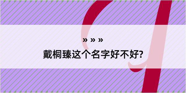 戴桐臻这个名字好不好?