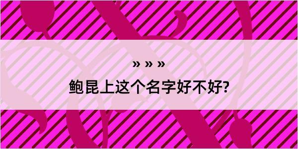 鲍昆上这个名字好不好?