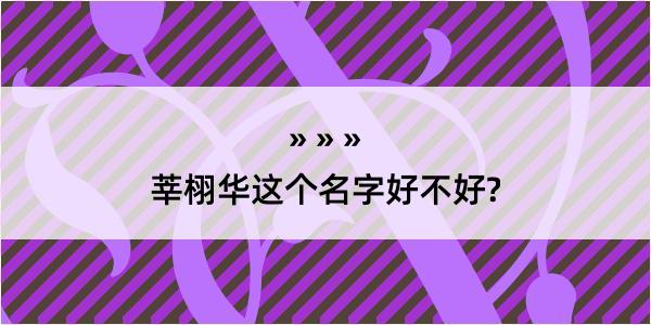 莘栩华这个名字好不好?