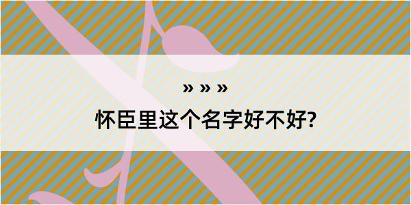 怀臣里这个名字好不好?