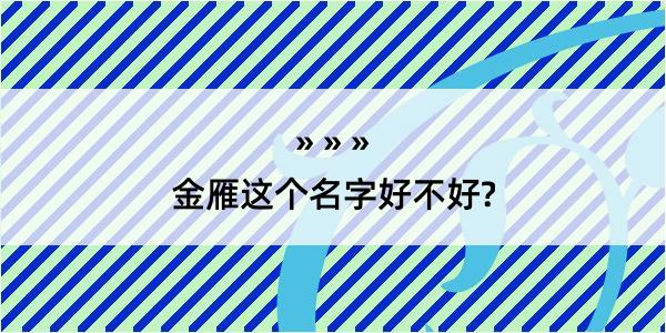 金雁这个名字好不好?