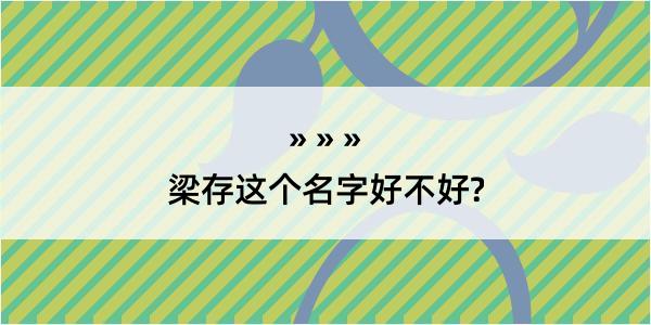 梁存这个名字好不好?