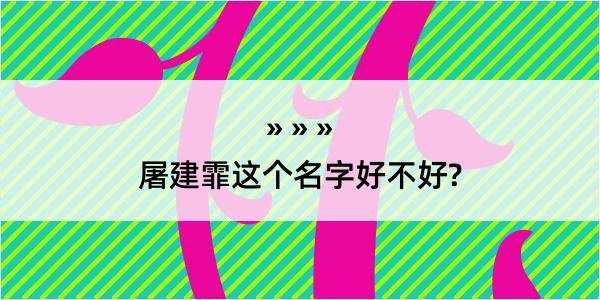 屠建霏这个名字好不好?