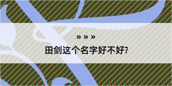 田剑这个名字好不好?