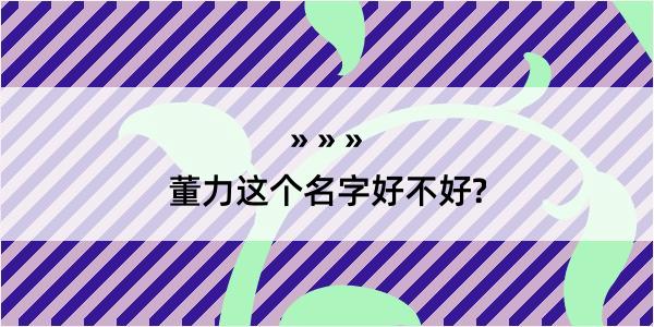 董力这个名字好不好?