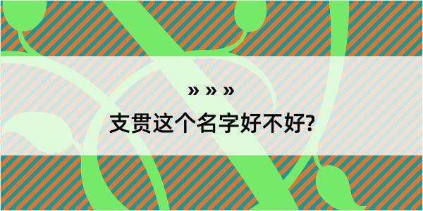 支贯这个名字好不好?