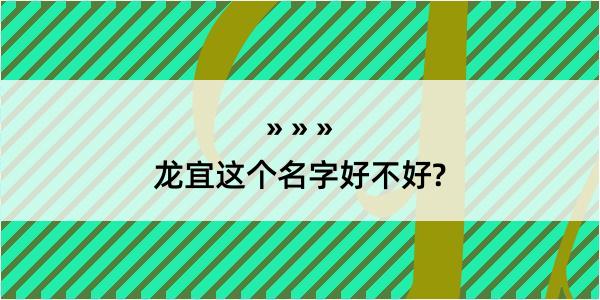 龙宜这个名字好不好?