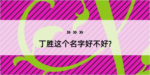 丁胜这个名字好不好?