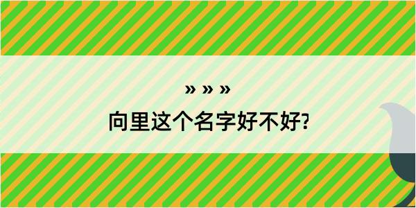 向里这个名字好不好?