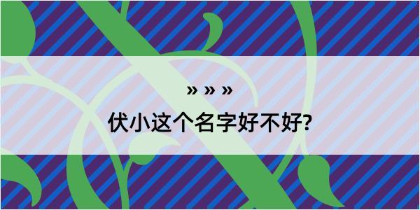 伏小这个名字好不好?