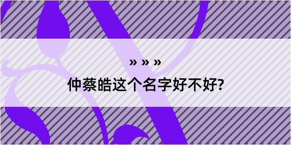 仲蔡皓这个名字好不好?