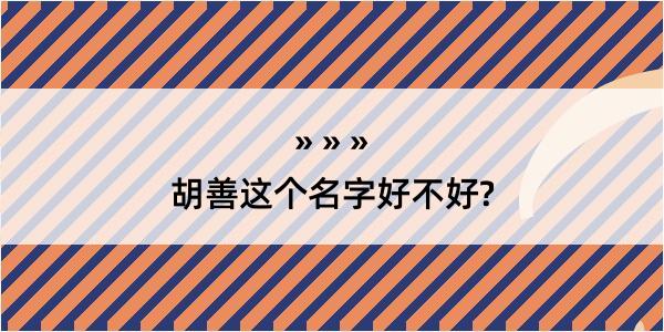 胡善这个名字好不好?