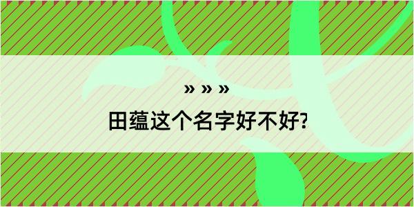 田蕴这个名字好不好?