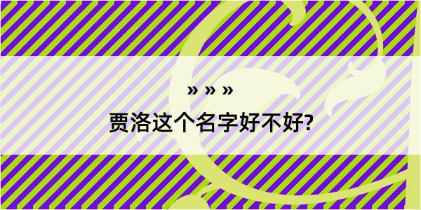 贾洛这个名字好不好?