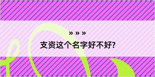 支资这个名字好不好?