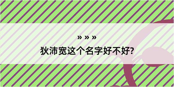 狄沛宽这个名字好不好?