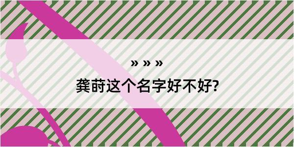 龚莳这个名字好不好?