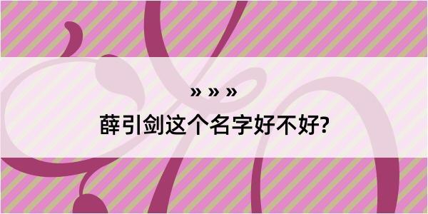 薛引剑这个名字好不好?