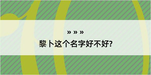 黎卜这个名字好不好?