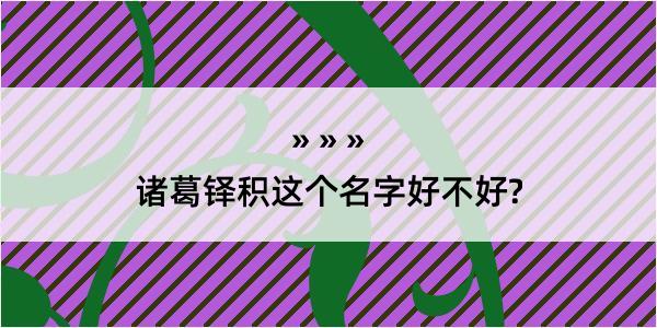 诸葛铎积这个名字好不好?