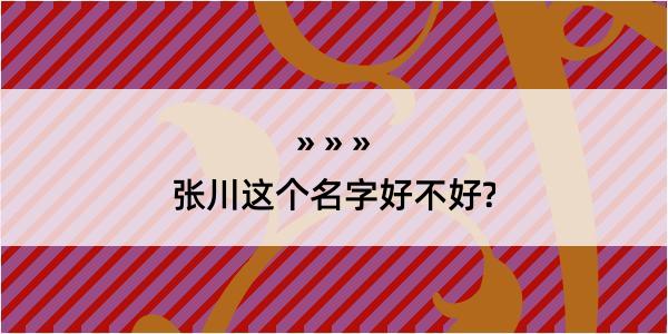 张川这个名字好不好?