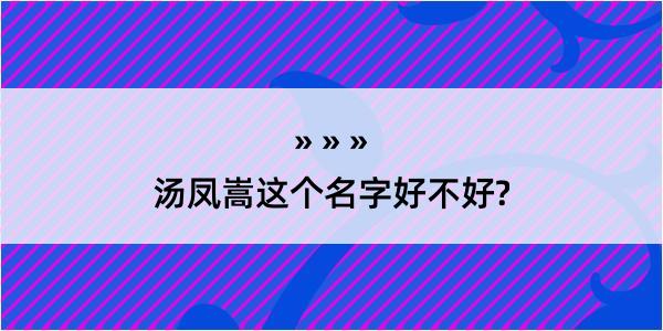 汤凤嵩这个名字好不好?