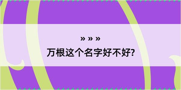 万根这个名字好不好?