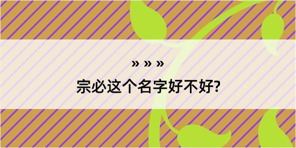 宗必这个名字好不好?