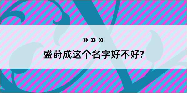 盛莳成这个名字好不好?