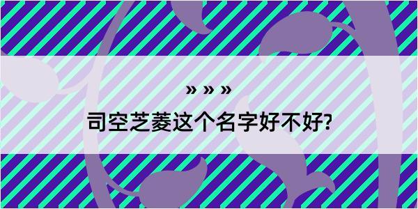 司空芝菱这个名字好不好?