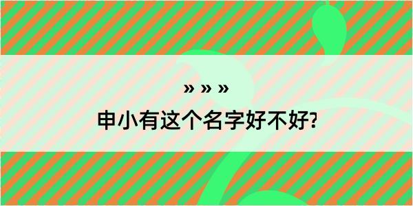 申小有这个名字好不好?