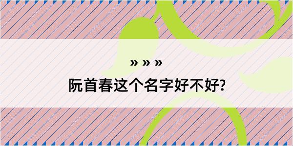 阮首春这个名字好不好?