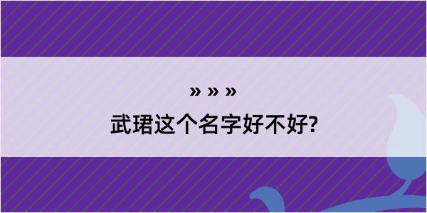 武珺这个名字好不好?