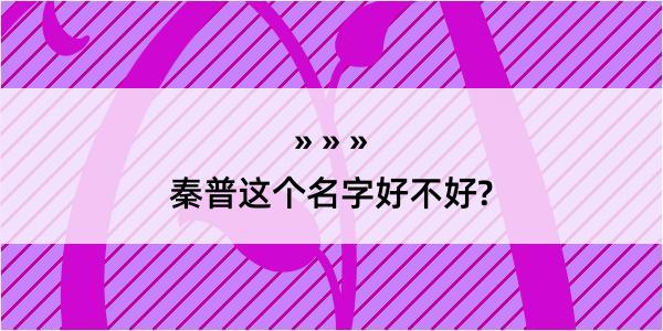 秦普这个名字好不好?