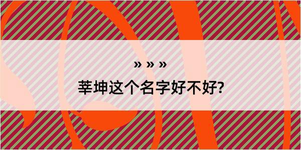 莘坤这个名字好不好?