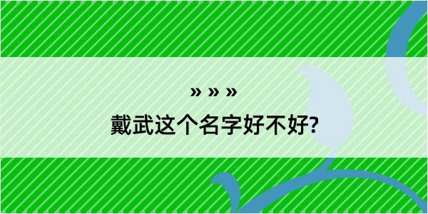 戴武这个名字好不好?