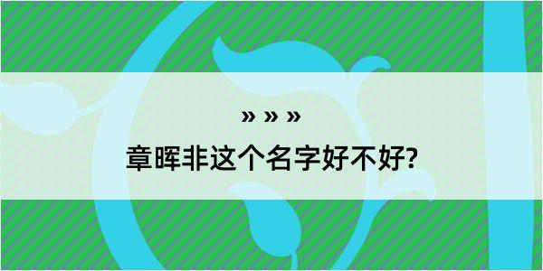 章晖非这个名字好不好?