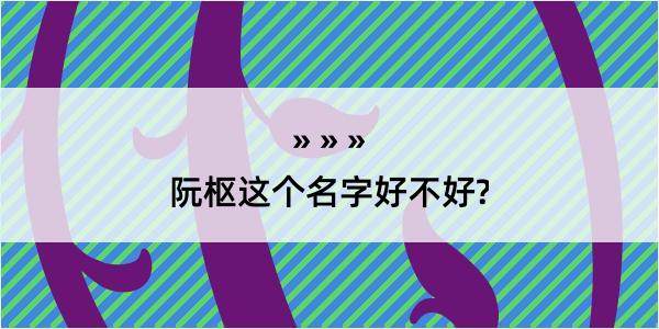 阮枢这个名字好不好?