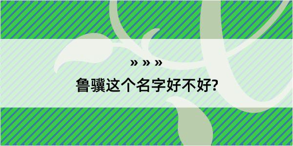 鲁骥这个名字好不好?