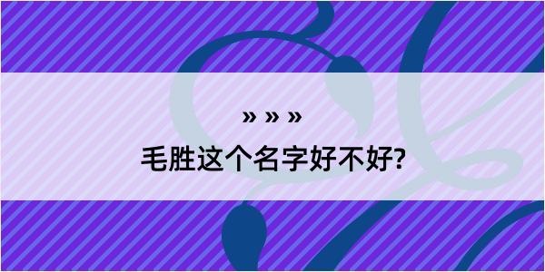 毛胜这个名字好不好?