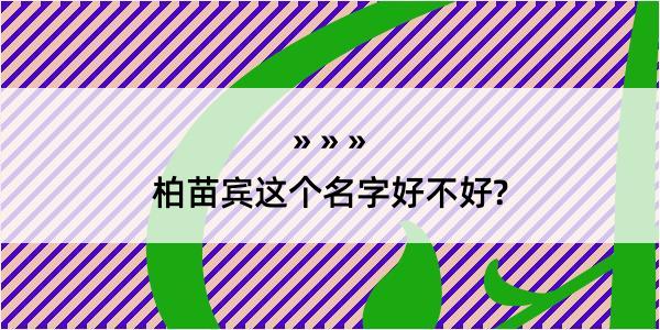 柏苗宾这个名字好不好?