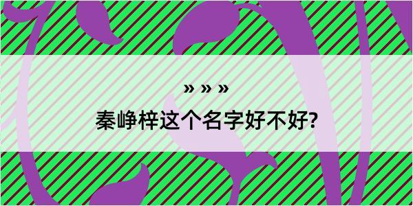 秦峥梓这个名字好不好?