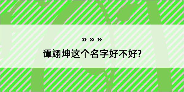 谭翊坤这个名字好不好?