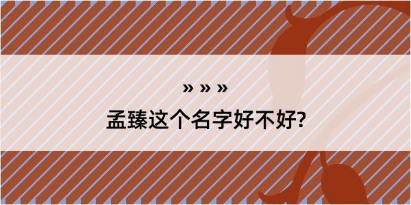 孟臻这个名字好不好?