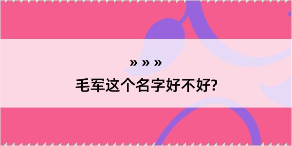 毛军这个名字好不好?